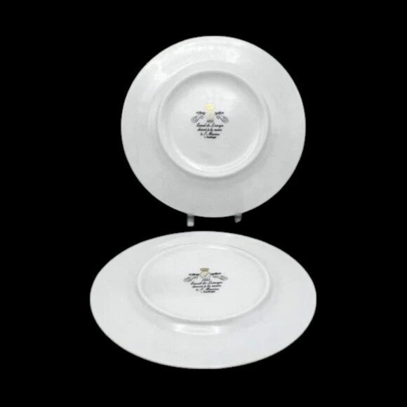 Vintage Godinger 1855 Email de Limoges Appetizer Plates Set of 6 Cheese Grapes - Picture 3 of 9